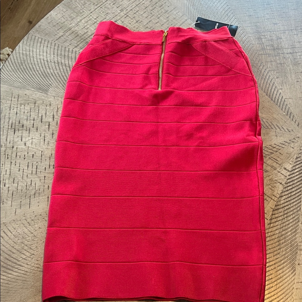 bebe Vibrant Red Pencil Skirt